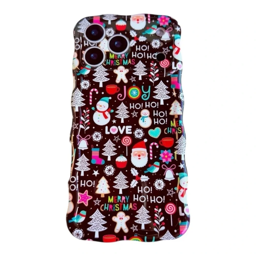Festive Christmas Themed Phone Case and Matching Apple Watch band. iPhone 15